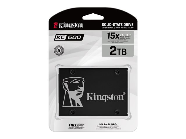 Disco duro interno ssd kingston kc600 2tb 2.5 pulgadas sata 6gb - s - Imagen 3