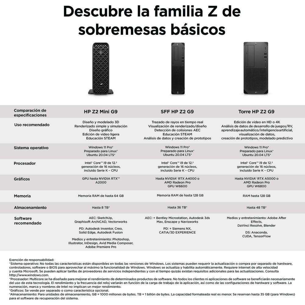 Ordenador hp z2 g9 i9 - 14900k 32gb ssd 1tb - Imagen 3