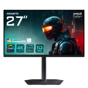 Monitor oled gaming 27 pulgadas gigabyte m27ua ek 4k uhd -  dp -  hdmi -  240hz -  0.03ms -  vesa 100x100