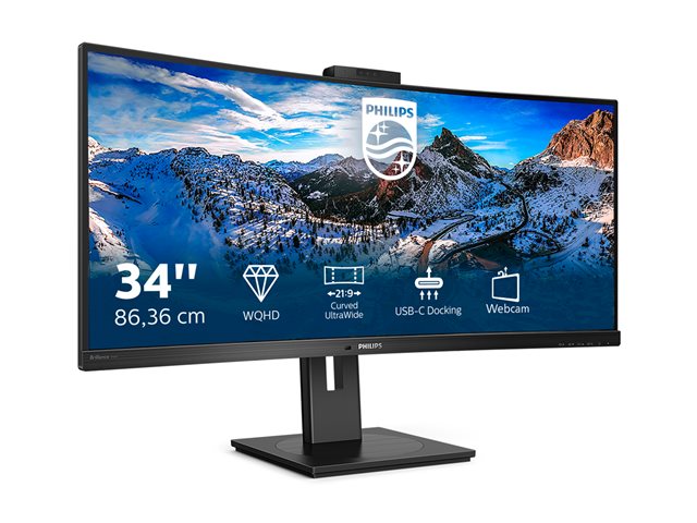 Monitor led 34 pulgadas philips p line 346p1crh - 00 curvo - va - dp - hdmi - 100hz - 4ms - vesa 100x100 - webcam - Imagen 2
