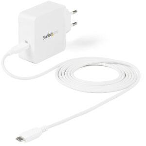 Cargador pared startech wch1ceu 60w 1x usb tipo c blanco + cable usb tipo c 2m