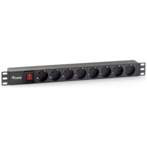 Regleta equip rack 19 pulgadas 1u 8 tomas 3500w interruptor 1.8m