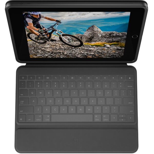 Funda logitech rugged folio negro con teclado para ipad 7ª generacion - Imagen 2