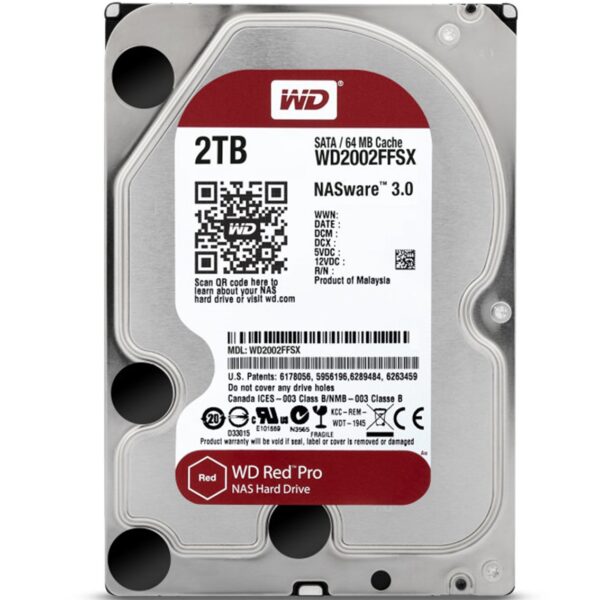Disco duro interno hdd wd western digital nas red pro wd2002ffsx 2tb 3.5 pulgadas sata 3 7200rpm 64mb - Imagen 2