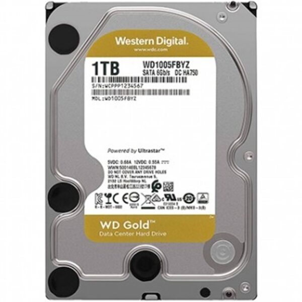 Disco duro interno hdd wd western digital gold wd1005fbyz 1tb 3.5 pulgadas sata 3 7200rpm 128mb