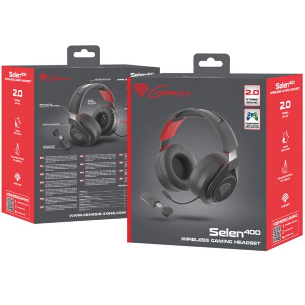 Auriculares gaming genesis selen 400 inalambrico negro - Imagen 3