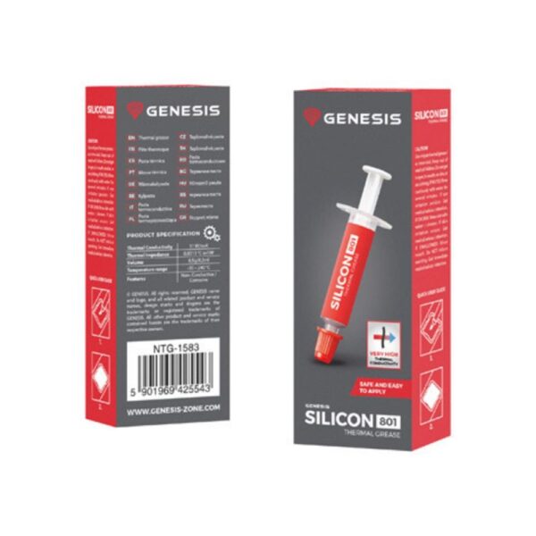 Pasta termica genesis silicon 801 0.5gr - Imagen 2