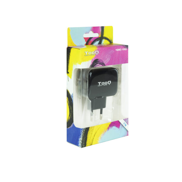 Cargador pared tooq usb tqwc - 1s02 2xusb 3.4 a(total) ai - tech negro - Imagen 3