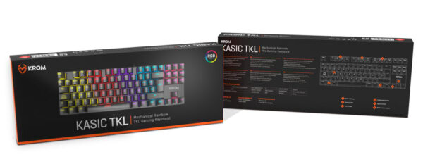 Teclado gaming krom kasic tkl rainbow rgb red switch usb - Imagen 3