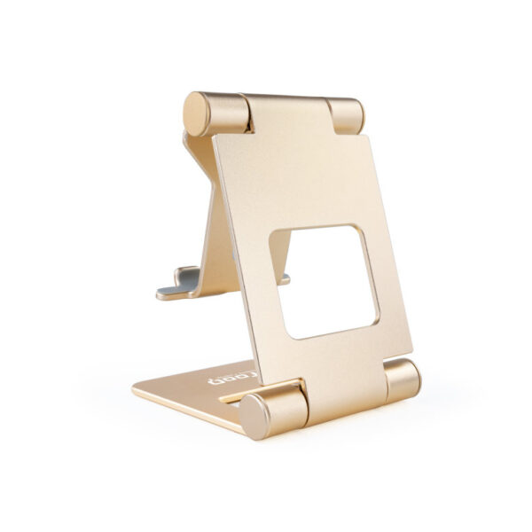 Soporte sobremesa tooq para telefono - tablet plegable slim dorado - Imagen 2