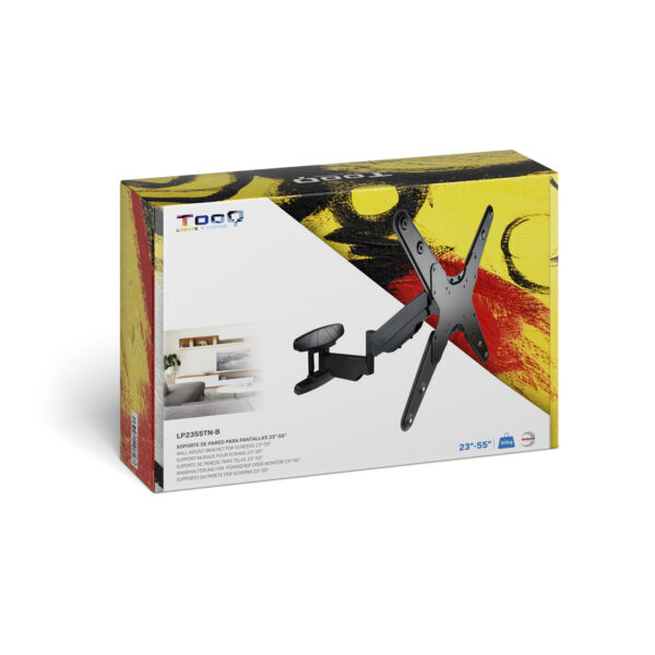 Soporte tv - monitor tooq 23 pulgadas - 55 pulgadas giratorio - inclinable negro vesa max 400x400 -  inclinable 5º - 15º -  girable - 90º -  carga maxima 30kg - Imagen 3