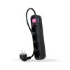Regleta 4 tomas 1.4m con interruptor nanocable negro 4 tomas -  250v -  proteccion