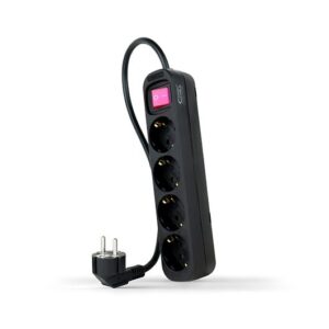 Regleta 4 tomas 1.4m con interruptor nanocable negro 4 tomas -  250v -  proteccion