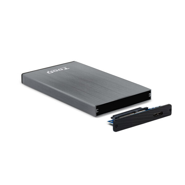 Caja externa tooq tqe - 2527g para hhd - ssd 2.5 pulgadas 9.5mm sata usb 3.0 gris - Imagen 3