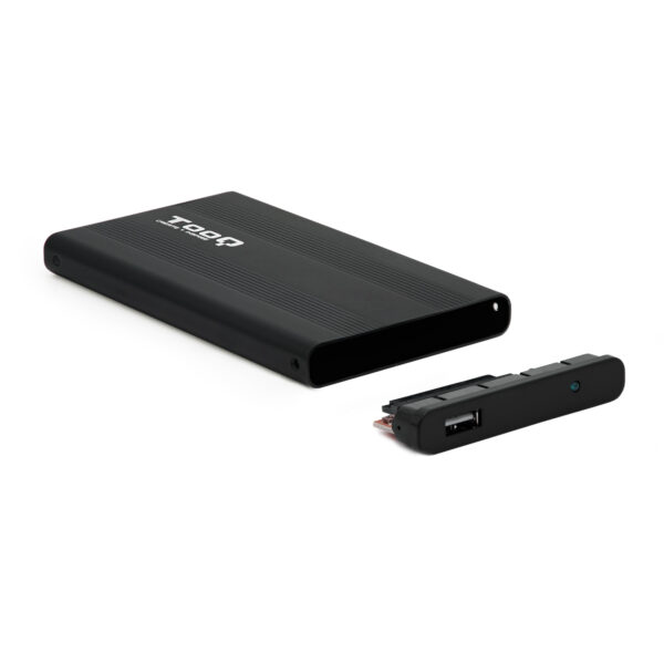 Caja externa tooq tqe - 2510b hdd - ssd 2.5 pulgadas 9.5mm sata usb 2.0 negra - Imagen 2