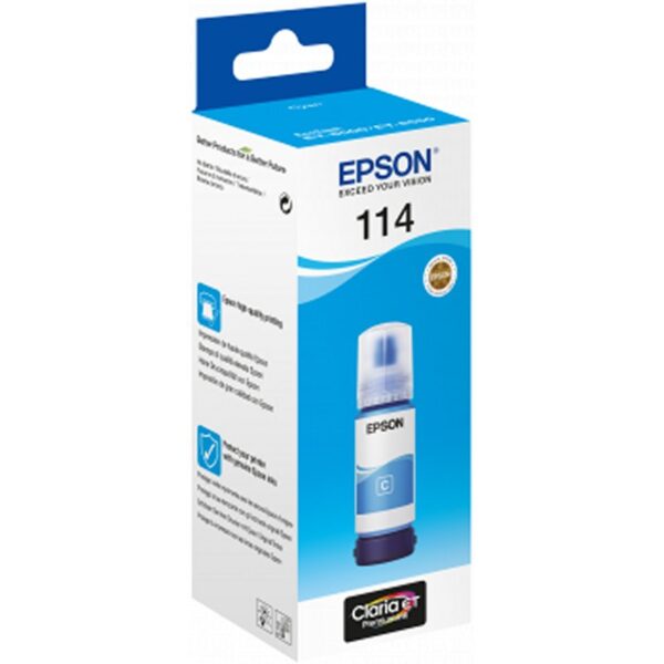 Botella tinta epson ecotank 114 cyan 70ml - Imagen 2