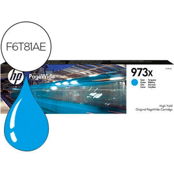 Cartucho tinta hp original cartridge nº 973x cian pagewide f6t81ae - Imagen 3