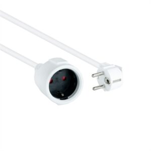 Cable de alimentacion schuko nanocable 10m -  macho - hembra -  blanco