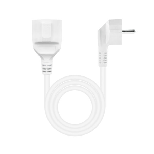 Cable de alimentacion schuko nanocable 10m -  macho - hembra -  blanco - Imagen 2