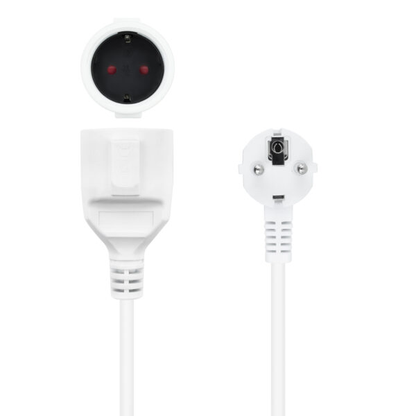 Cable de alimentacion schuko nanocable 10m -  macho - hembra -  blanco - Imagen 3