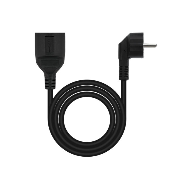 Cable de alimentacion schuko nanocable 3m -  macho - hembra -  negro - Imagen 2