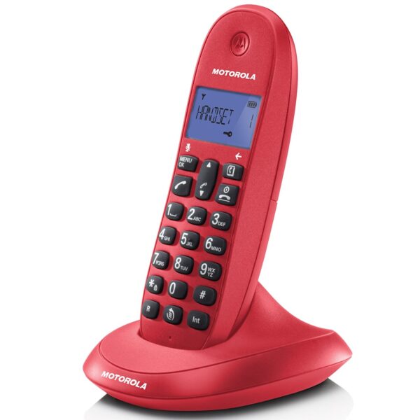 Telefono motorola c1001lb+ wireless inalambrico rojo - Imagen 2