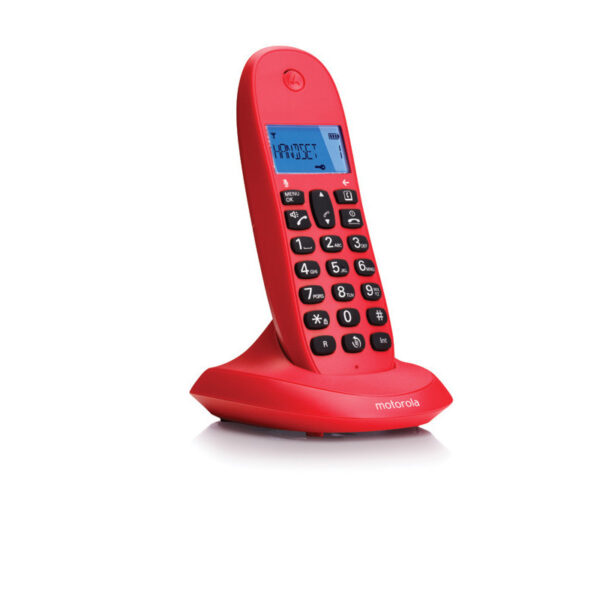Telefono motorola c1001lb+ wireless inalambrico rojo - Imagen 3