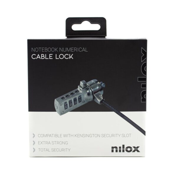 Cable seguridad para portatil nilox combinacion 4 digitos 1.5m - Imagen 3