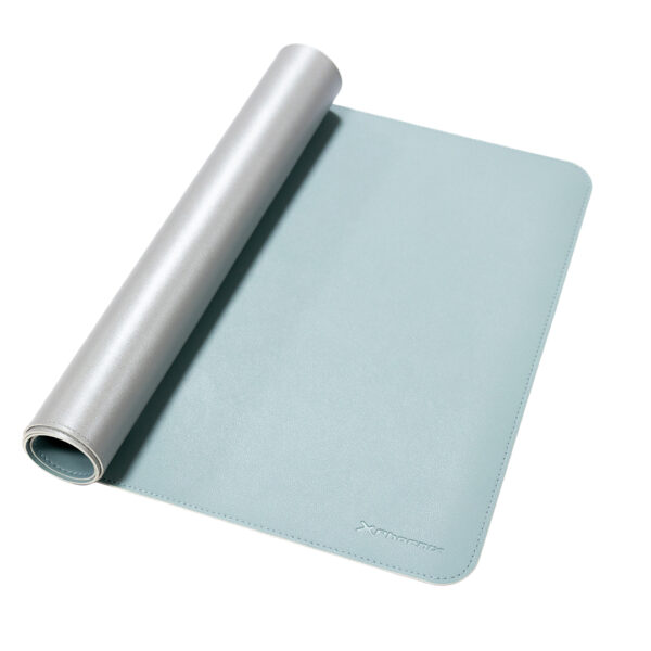 Phoenix matepad alfrombrilla escritorio ratón pu 80 x 40 cm antideslizante impermeable materíal simil cuero azul - gris - Imagen 3