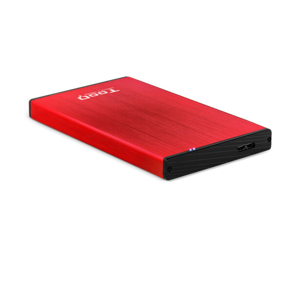 Caja externa tooq tqe - 2527r para hdd 2.5 pulgadas 9.5mm sata 3 usb 3.2 rojo - Imagen 2