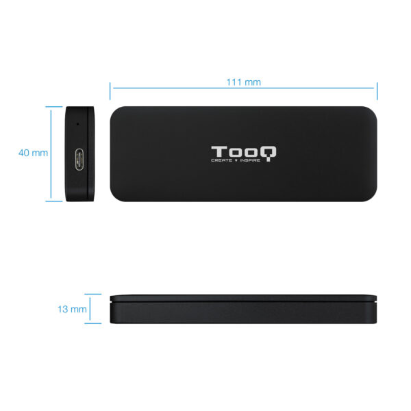 Caja externa tooq tqe - 2280b para ssd m.2 usb tipo c negro - Imagen 3
