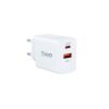 Cargador de pared usb tooq tqwc - 2sc04wt usb tipo a + usb tipo c blanco
