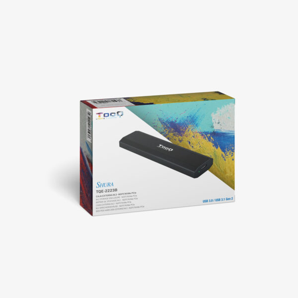 Caja externa tooq tqe - 2223b para ssd m.2 usb tipo c negro - Imagen 2
