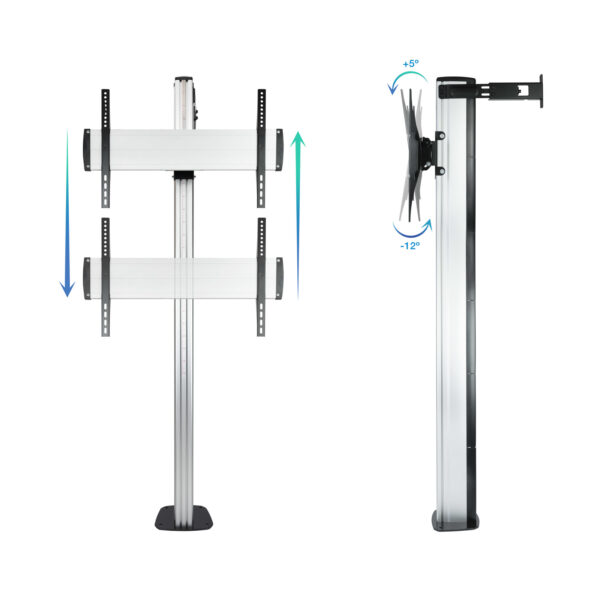 Soporte suelo tv tooq fs2270m - b 37 pulgadas - 70 pulgadas carga maxima 70kg 90º fijo aluminio - Imagen 3