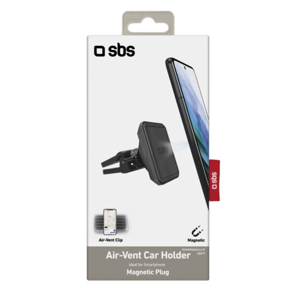 Soporte universal magnetico smartphone  coche sbs airvent clip negro - Imagen 3