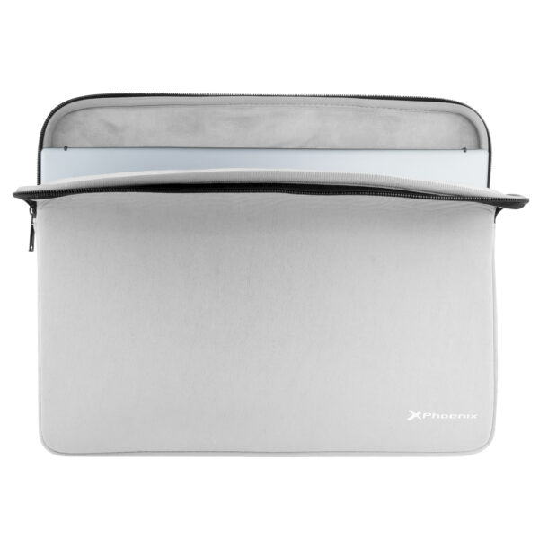 Funda neopreno phoenix para portátil 16 pulgadas interior terciopelo gris - Imagen 3