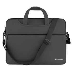 Funda maletin neopreno phoenix para portátil o tablet hasta 16 pulgadas interior terciopelo negra
