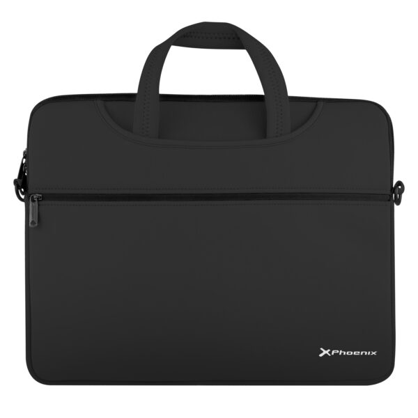 Funda maletin neopreno phoenix para portátil o tablet hasta 16 pulgadas interior terciopelo negra - Imagen 2