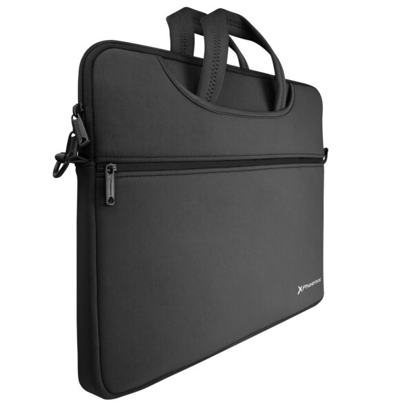 Funda maletin neopreno phoenix para portátil o tablet hasta 16 pulgadas interior terciopelo negra - Imagen 3