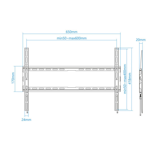 Soporte pared tv television monitor tooq lp1080f - b 37 pulgadas - 80 pulgadas carga maxima 45kg - Imagen 3
