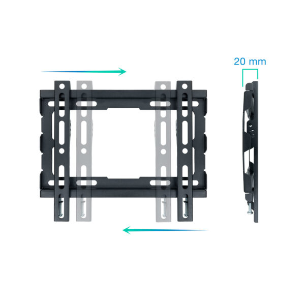 Soporte pared tv television monitor tooq lp1043f - b 23 pulgadas - 43 pulgadas carga maxima 45kg - Imagen 2