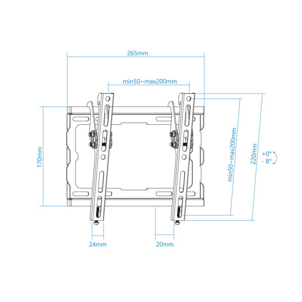 Soporte pared tv television monitor tooq lp1044t - b 23 pulgadas - 43 pulgadas carga maxima 45kg - Imagen 3