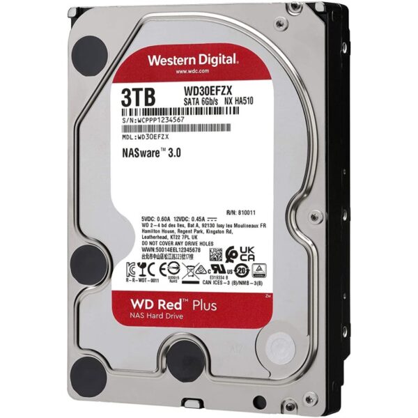 Disco duro interno hdd wd western digital red plus wd30efzx 3tb 3000gb 3.5 pulgadas sata 3 5400rpm 128mb - Imagen 2