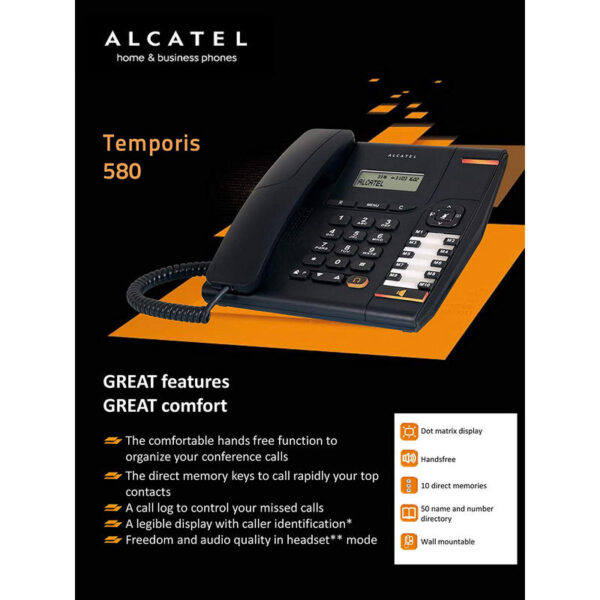 Telefono fijo alcatel profesional temporis 580 ce black - Imagen 2