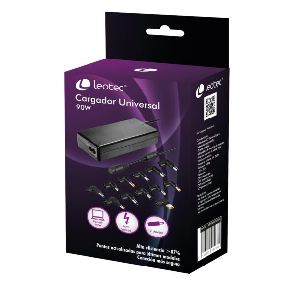 Cargador portatil automatico universal leotec 90w negro - Imagen 3