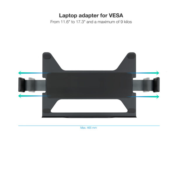 Soporte tooq para portatil 11.6 pulgadas -  17.3 pulgadas carga maxima 9kg vesa 75 x 75 - Imagen 2