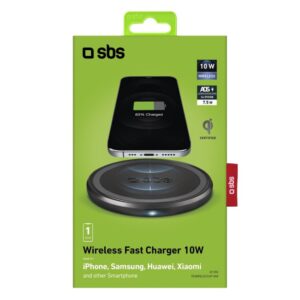 Cargador qi inalambrico sbs 10w negro