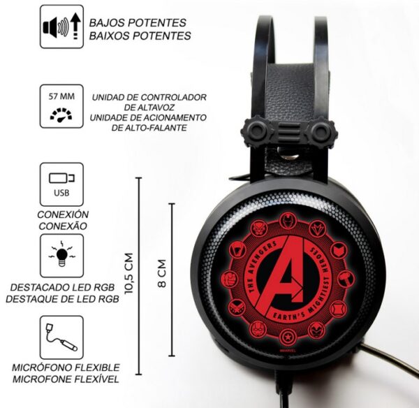 Auriculares gaming ert group avengers marvel modelo 1 - Imagen 3