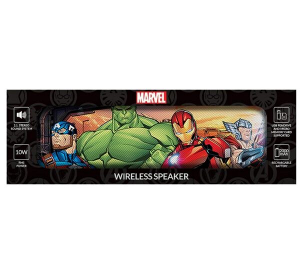 Altavoz ert group bt stereo 2.1 portatil inalambrico 10w avengers 006 marvel multicolor - Imagen 3