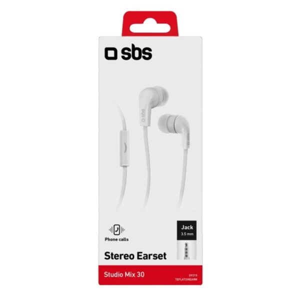 Auriculares sbs studiomix 30 jack 3.5mm blanco - Imagen 2